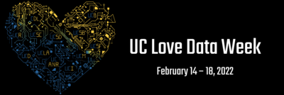 Banner and graphic for UC Love Data Week, February 14-18, 2022