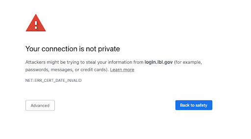 Seeing The message “Your connection is not private”