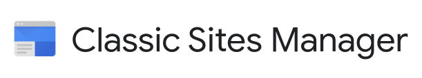 Google Classic Sites Manager header.