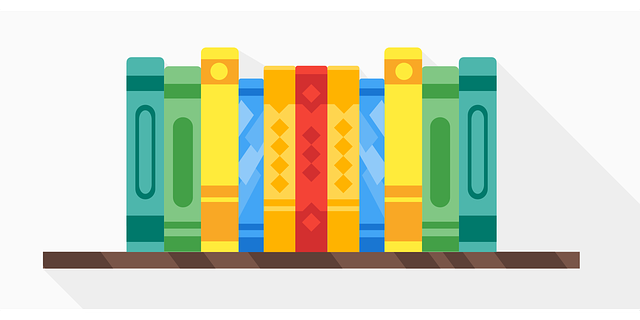 Illustration of books on a shelf. (Credit: pixabay)