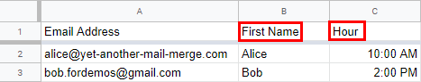 Google Sheets setup for YAMM.