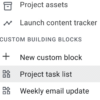 New custom building blocks in Google Docs.