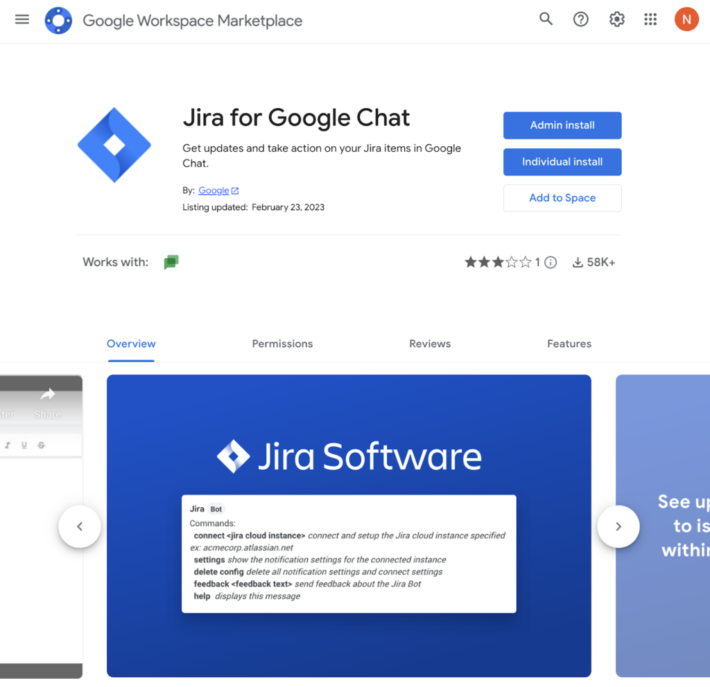 Jira for Google Chat